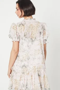 Occasion Floral Embroidered Smock Dress