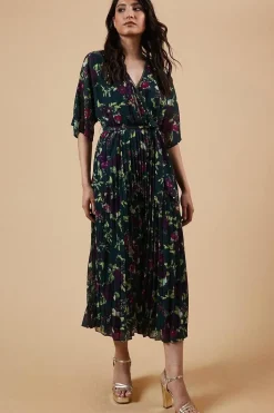 Occasion Floral Kimono Sleeve Midi Dress
