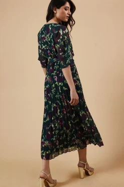 Occasion Floral Kimono Sleeve Midi Dress