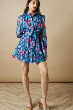 Occasion Floral Lace Bodice Mini Dress