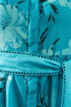 Occasion Floral Organza Tiered Shirt Dress
