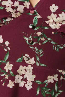 Occasion Floral Printed Button Midi Dress