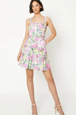 Occasion Floral Strappy Belted Mini Dress