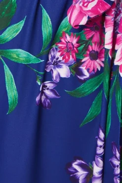 Occasion Floral Wrap Angel Sleeve Midi Dress