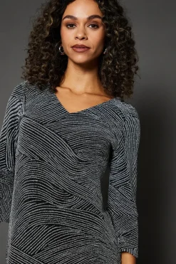 Occasion Glitter Jersey Ruffle Shift Dress