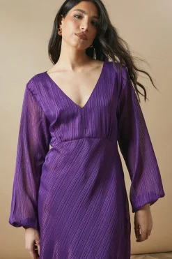 Occasion Glitter Stripe Cowl Midaxi Dress