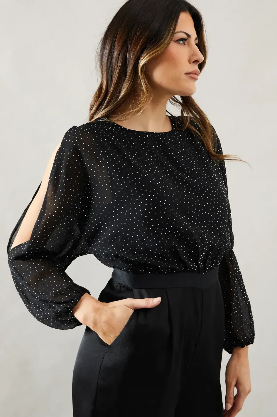 Occasion Hotfix Cold Shoulder Jumpsuit