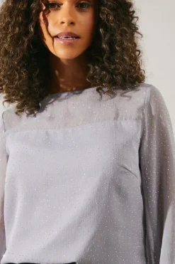 Occasion Hotfix Flare Sleeve Blouse