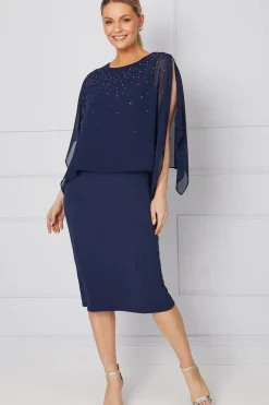 Occasion Hotfix Overlay Formal Midi Dress
