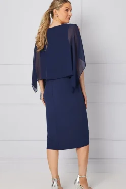 Occasion Hotfix Overlay Formal Midi Dress