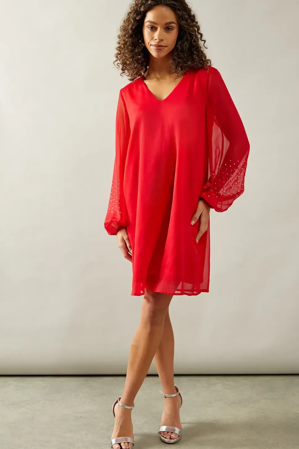 Occasion Hotfix Sleeve Shift Dress
