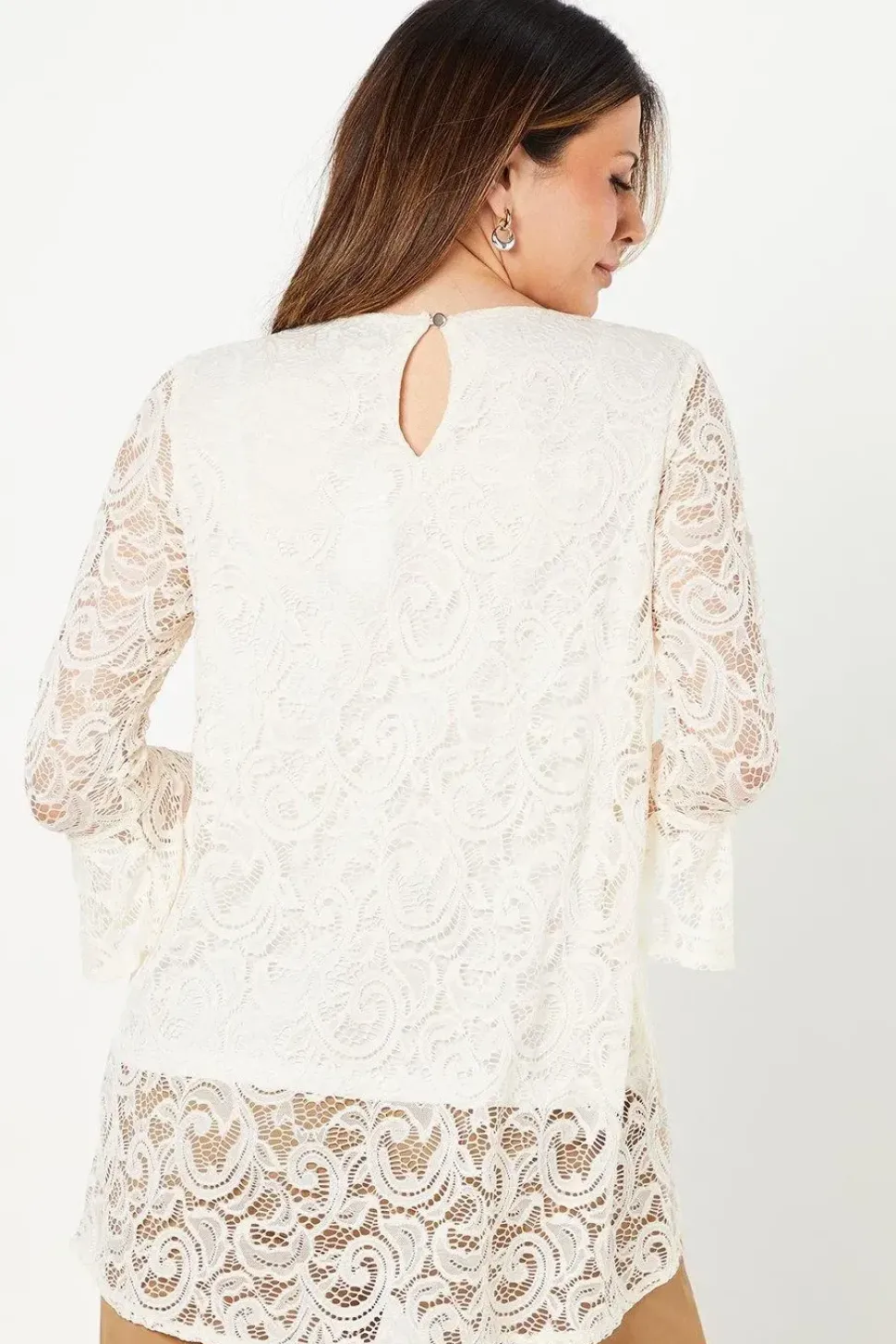 Occasion Lace High Low Hem Blouse