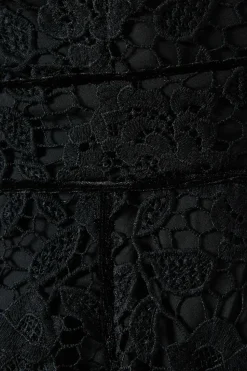 Occasion Lace Velvet Binding Pencil Dress