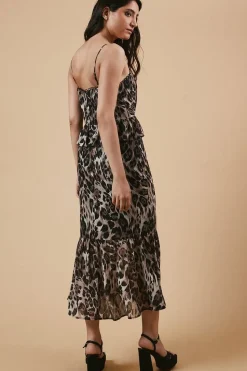 Occasion Leopard Peplum Midaxi Dress