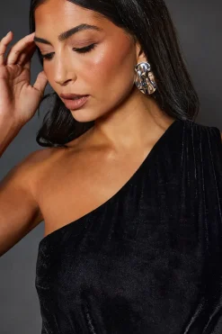 Occasion One Shoulder Velvet Maxi Dress