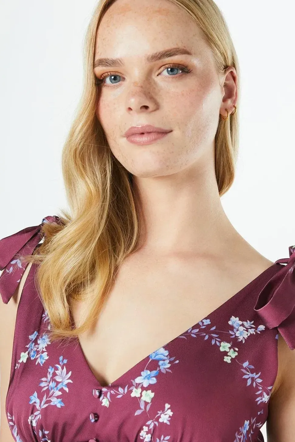 Occasion Petite Satin Button Midi Dress