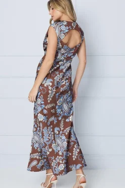 Occasion Petite Satin Open Back Maxi Dress