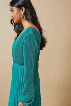 Occasion Pleated Cut Out Midi Dress