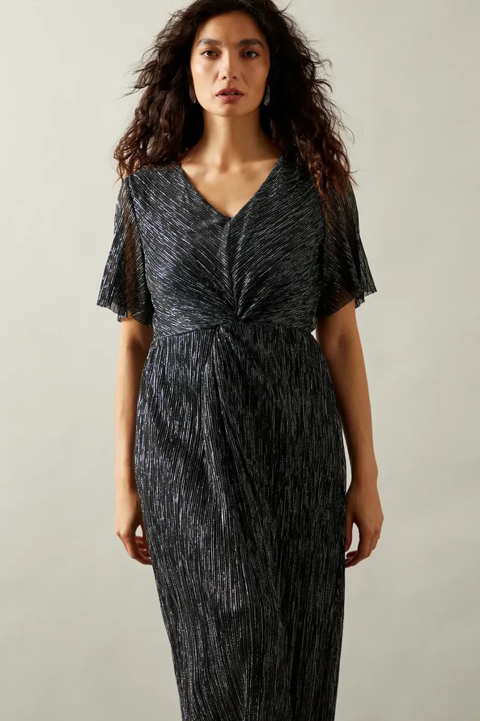 Occasion Plisse Twist Midaxi Dress