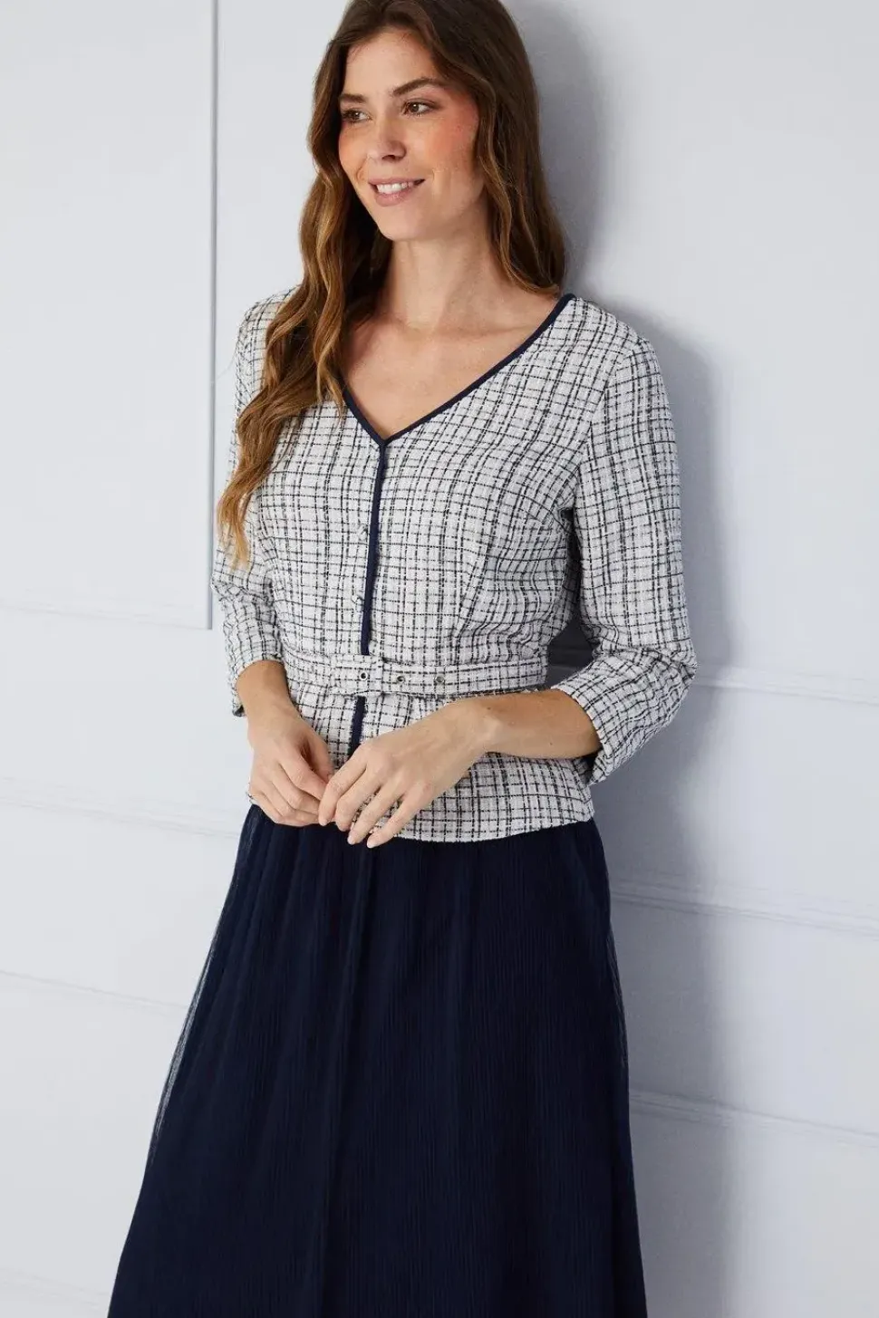 Occasion Premium Boucle Mesh Midi Dress