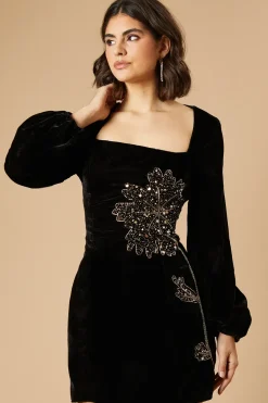 Occasion Premium Velvet Embellished Mini Dress