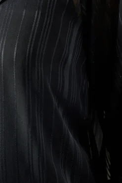 Occasion Ruffle Tie Neck Metallic Blouse
