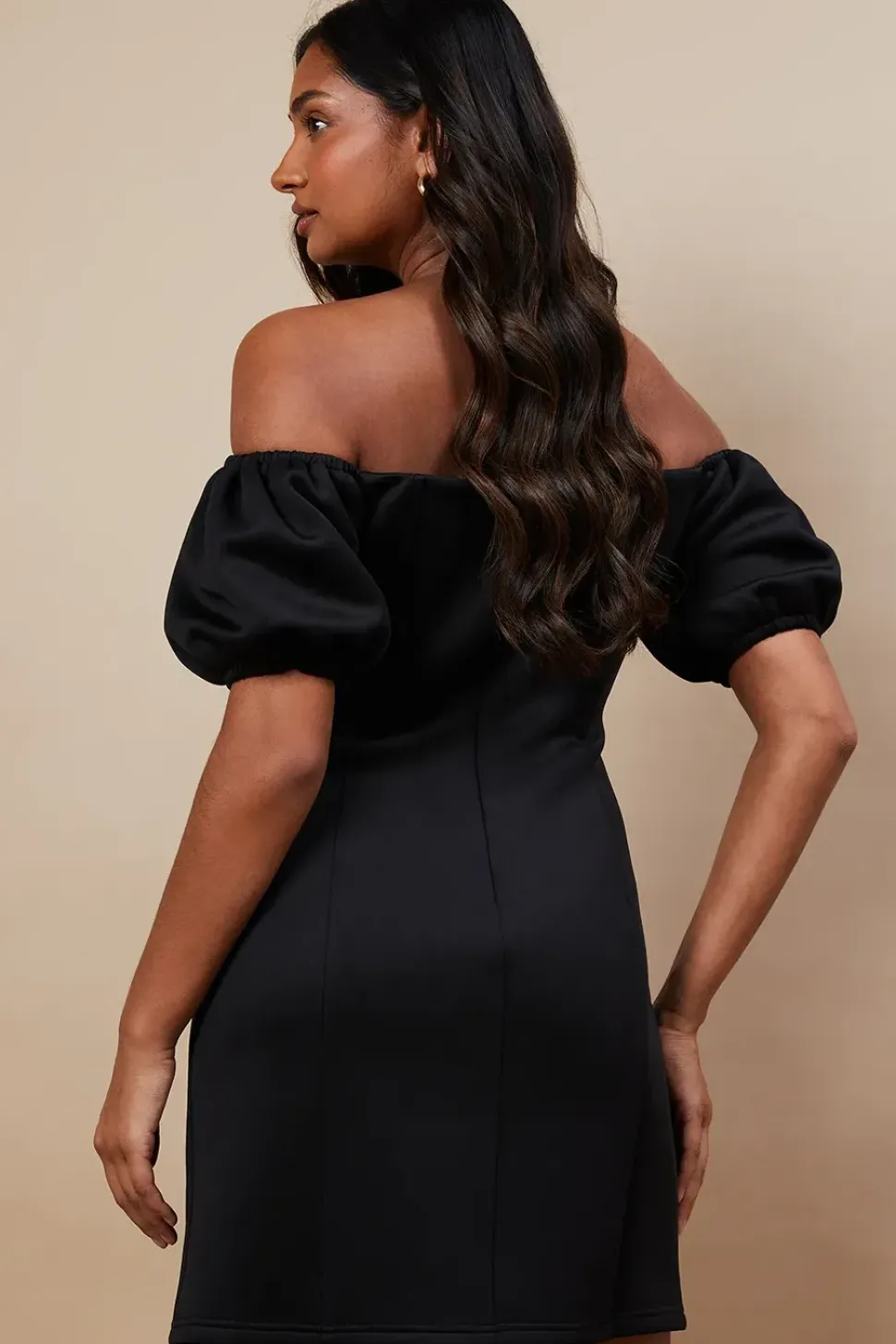Occasion Satin Bow Scuba Mini Dress