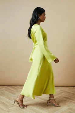 Occasion Satin Cowl Bias Midaxi Dress