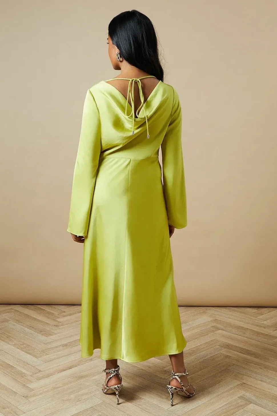 Occasion Satin Cowl Bias Midaxi Dress