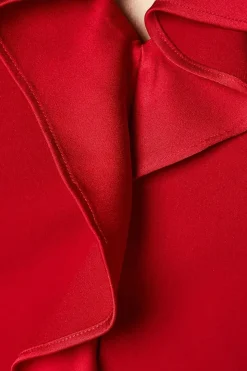 Occasion Satin Ruffle Shift Dress