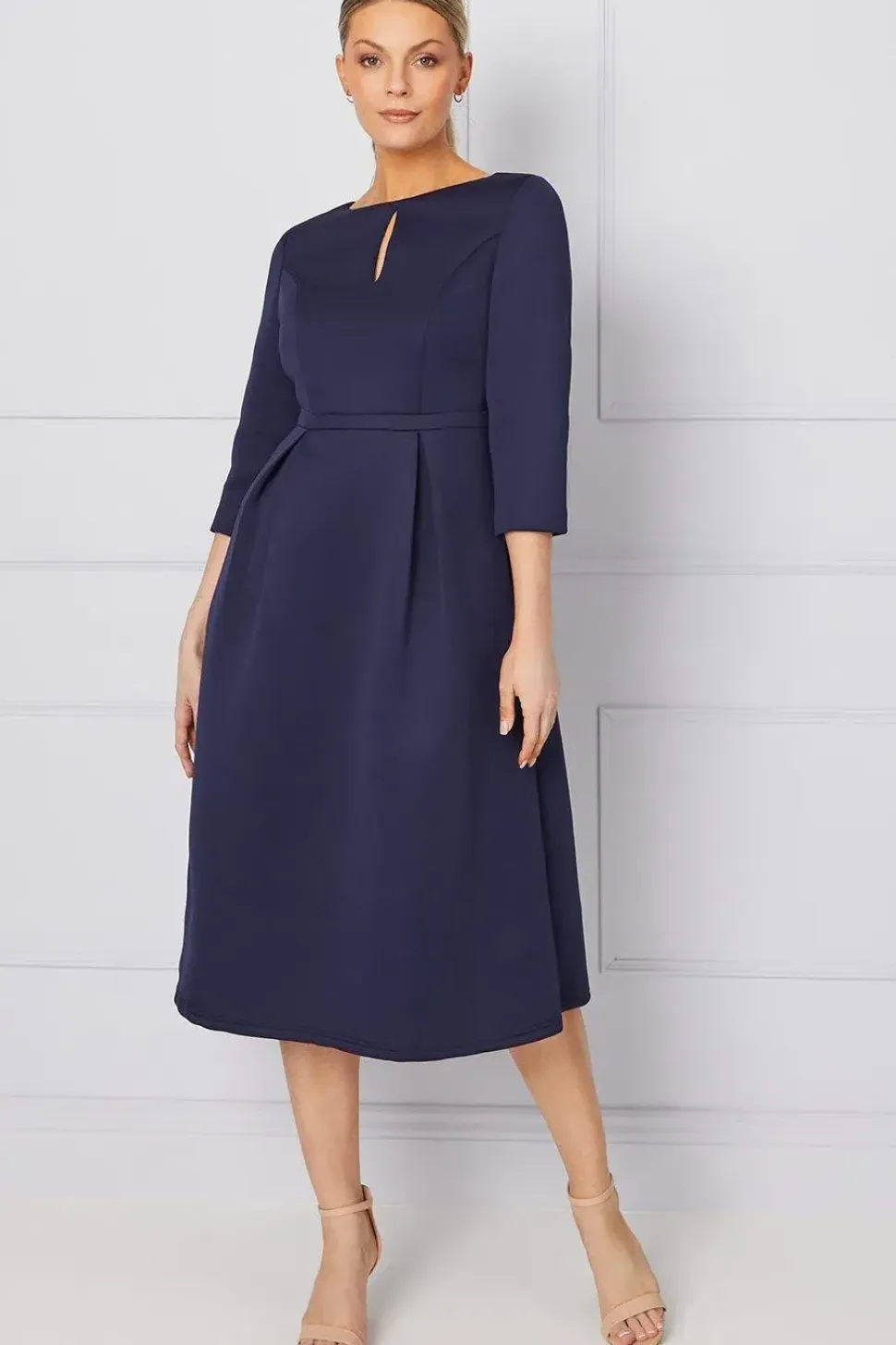 Occasion Scuba Fit And Flare Midi Dress