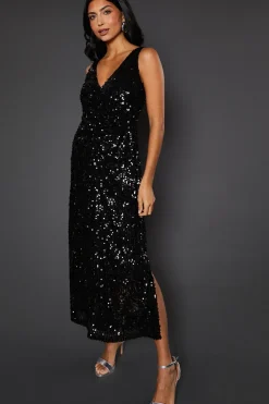 Occasion Sequin Ruched Midaxi Dress