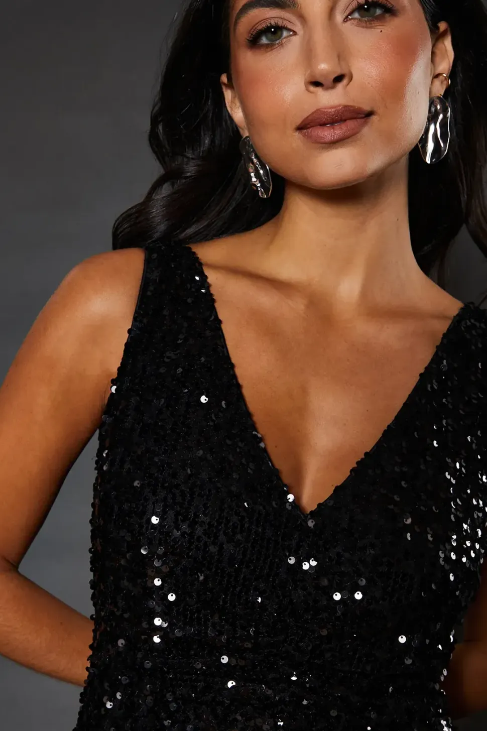 Occasion Sequin Ruched Midaxi Dress