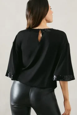 Occasion Sequin Trim Ity Top