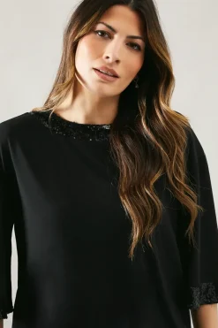 Occasion Sequin Trim Ity Top