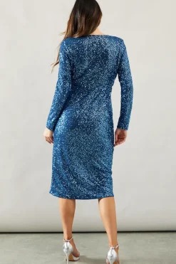 Occasion Sequin Twist Pencil Dress