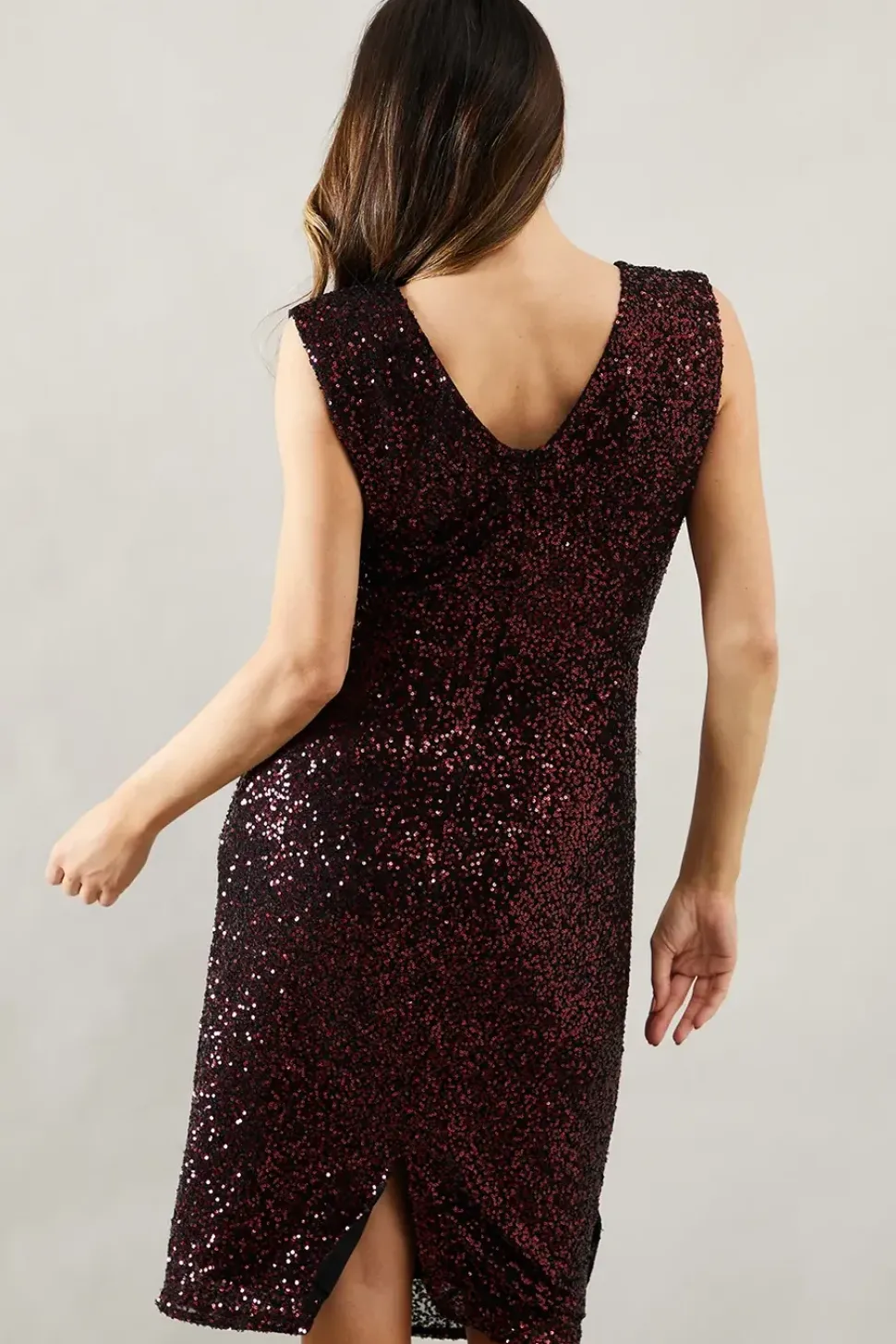 Occasion Sequin Twist Sleeveless Pencil Dress