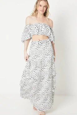 Occasion Spot Print Co-ord Crop Top