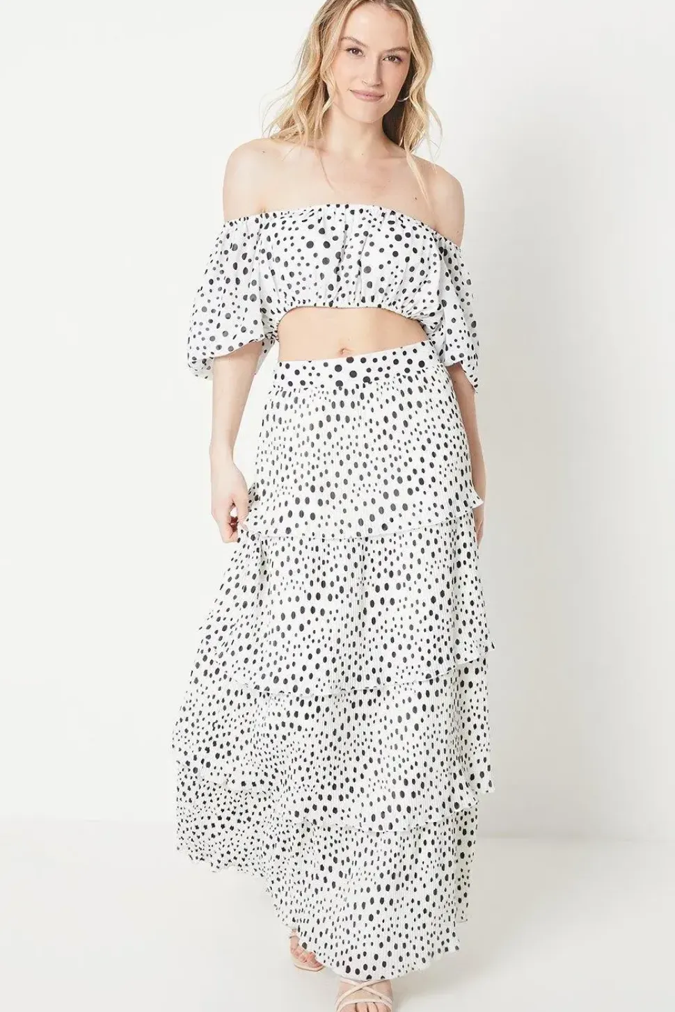 Occasion Spot Print Co-ord Crop Top