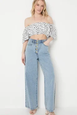 Occasion Spot Print Co-ord Crop Top