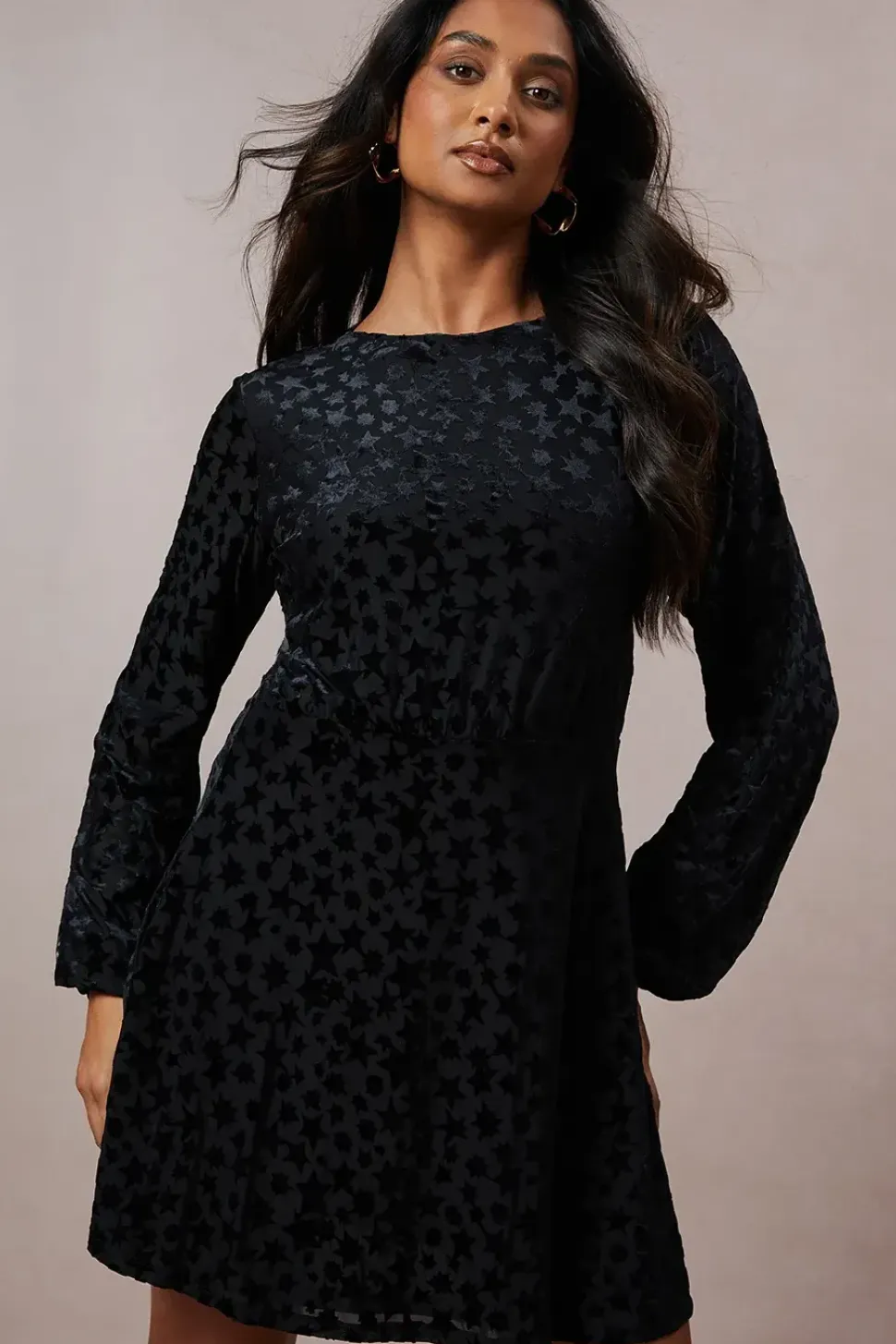 Occasion Star Velvet Tie Back Mini Dress