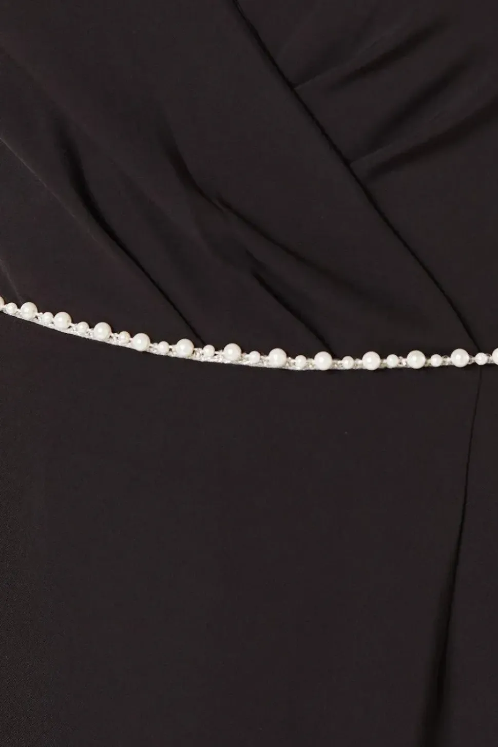 Occasion Tailored Pearl Detail Wrap Midi Dress