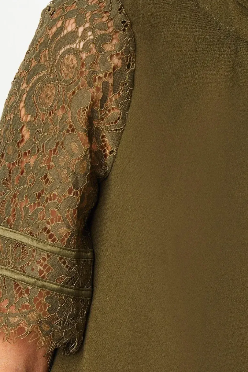 Occasion Twist Neck Lace Sleeve Blouse