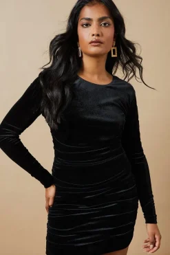 Occasion Velvet Ruched Mini Dress