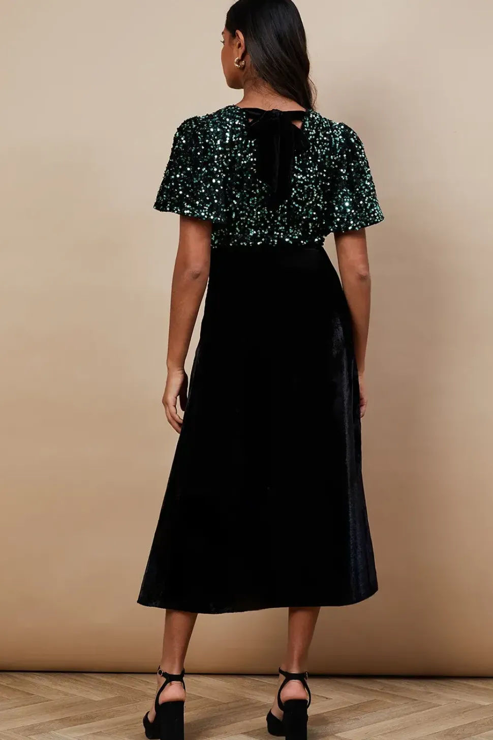 Occasion Velvet Sequin Midi Dress