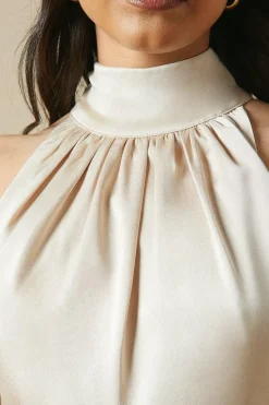 Occasion Velvet Tie Halterneck Midaxi Dress