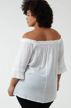 Off Shoulder Tie Front Top