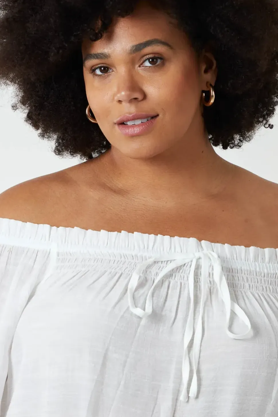 Off Shoulder Tie Front Top