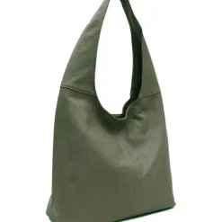 Olive Green Soft Pebbled Leather Hobo Bag | BIARD