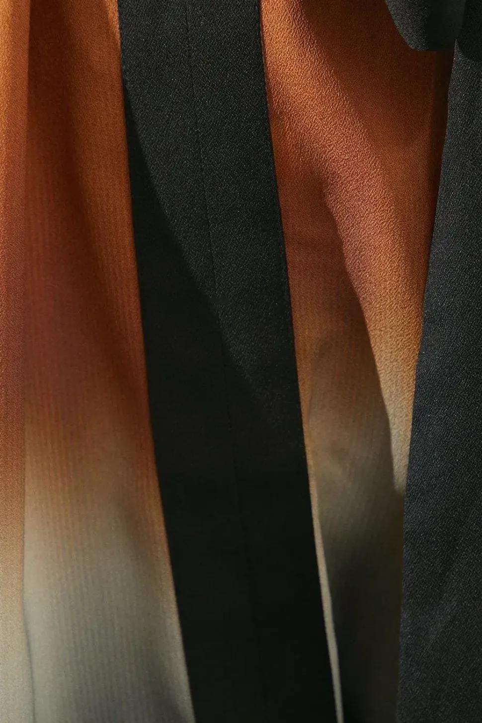Ombre Contrast Placket Shirt Dress